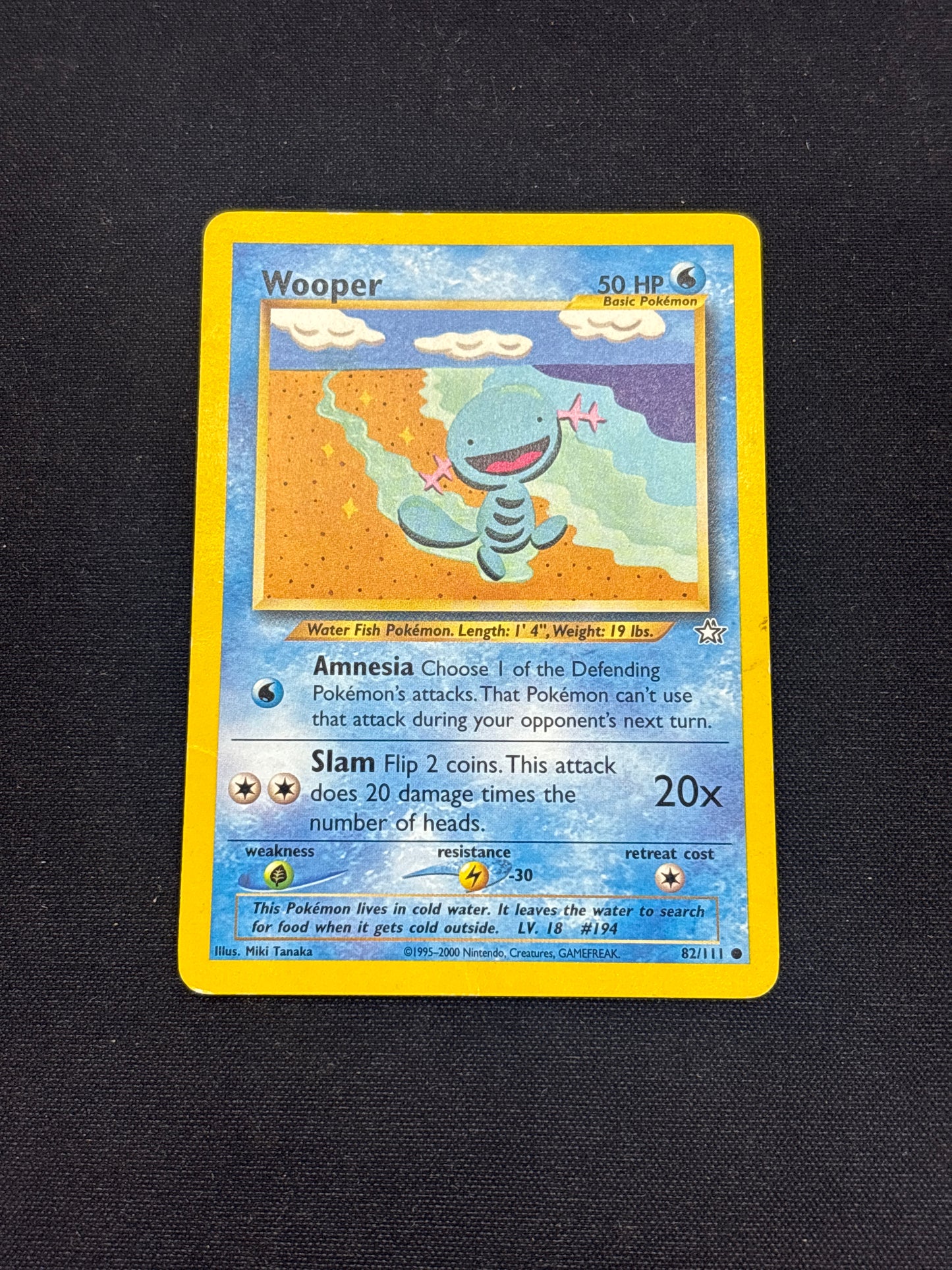 Auction Lot 264: Pokemon Cards Wooper Common Neo Genesis Condition Vary