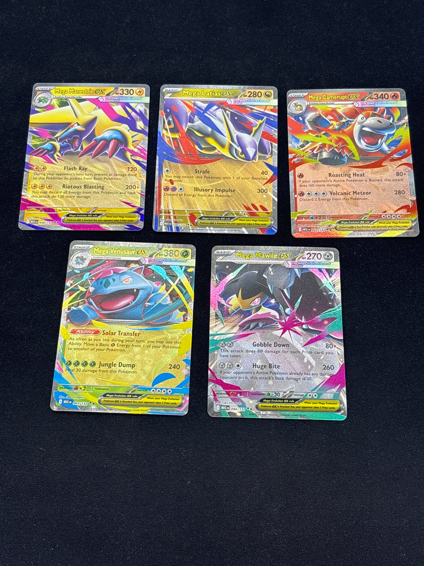 Auction Lot 44: Pokemon Cards Lot of 5 Mega EX Double Rares Condition Vary