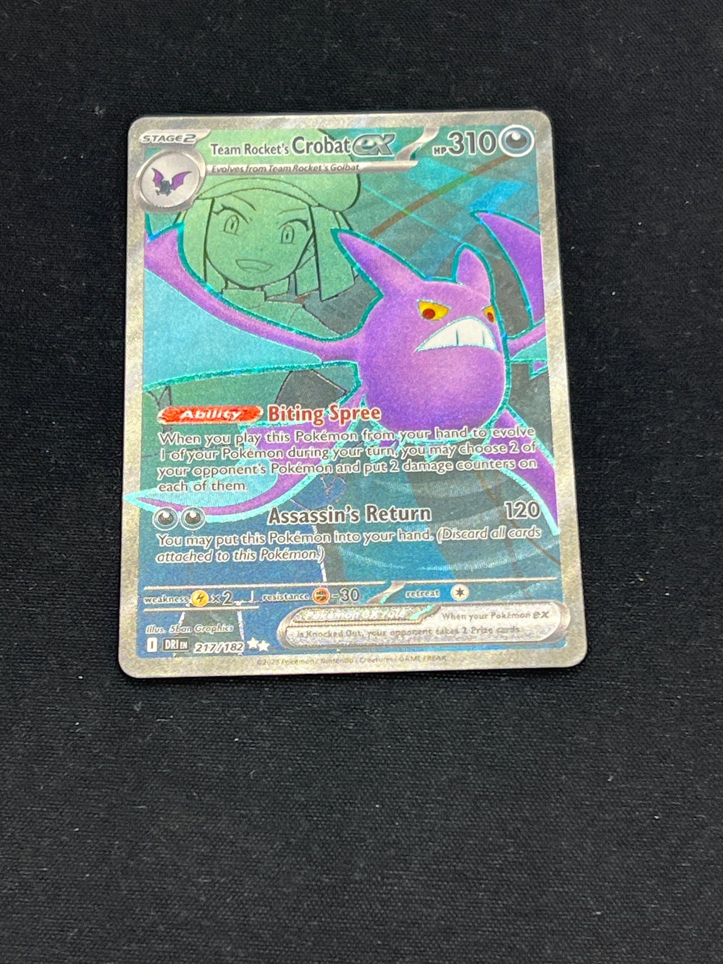 Auction Lot 70: Pokemon Cards Team Rockets Crobat EX Full Art Condition Vary