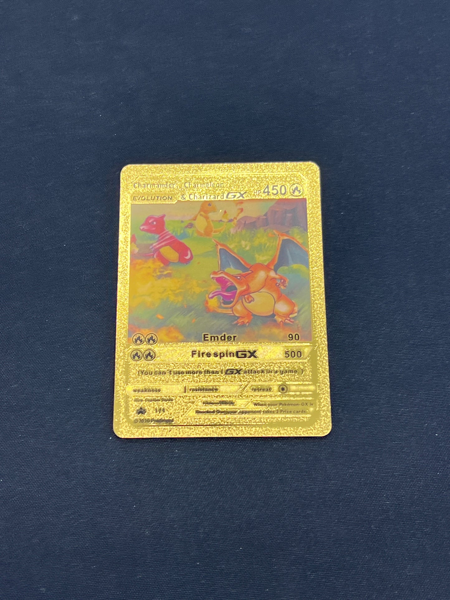 Auction Lot 252: Pokemon Cards CUSTOM Gold Charizard