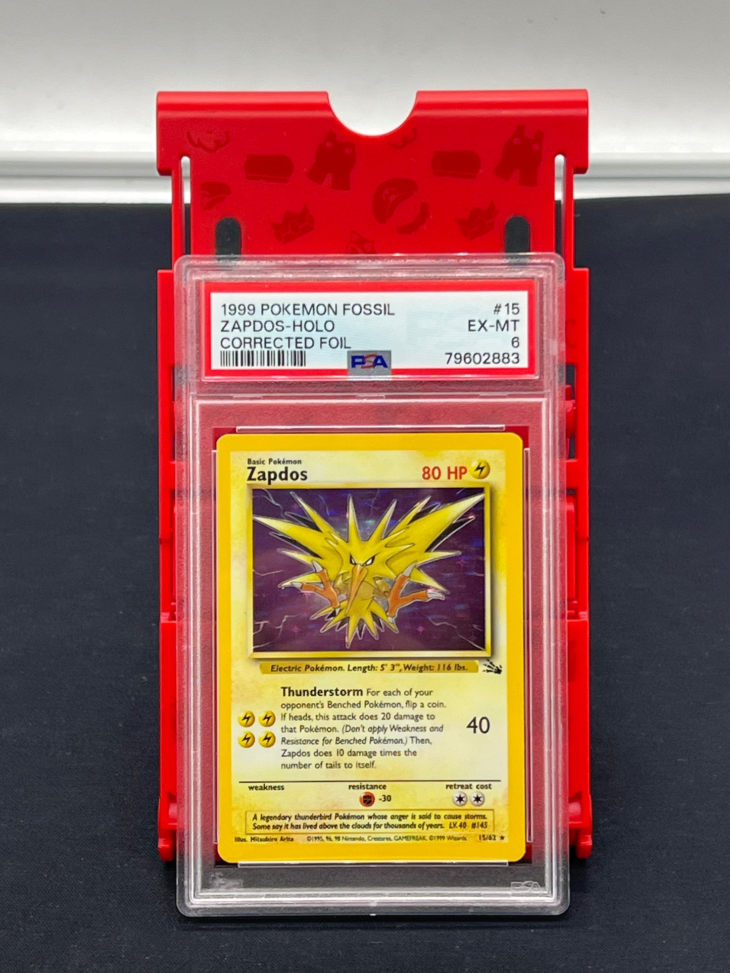 Auction Lot 128: PSA Graded 6 Zapdos Corrected Foil Pokemon Fossil