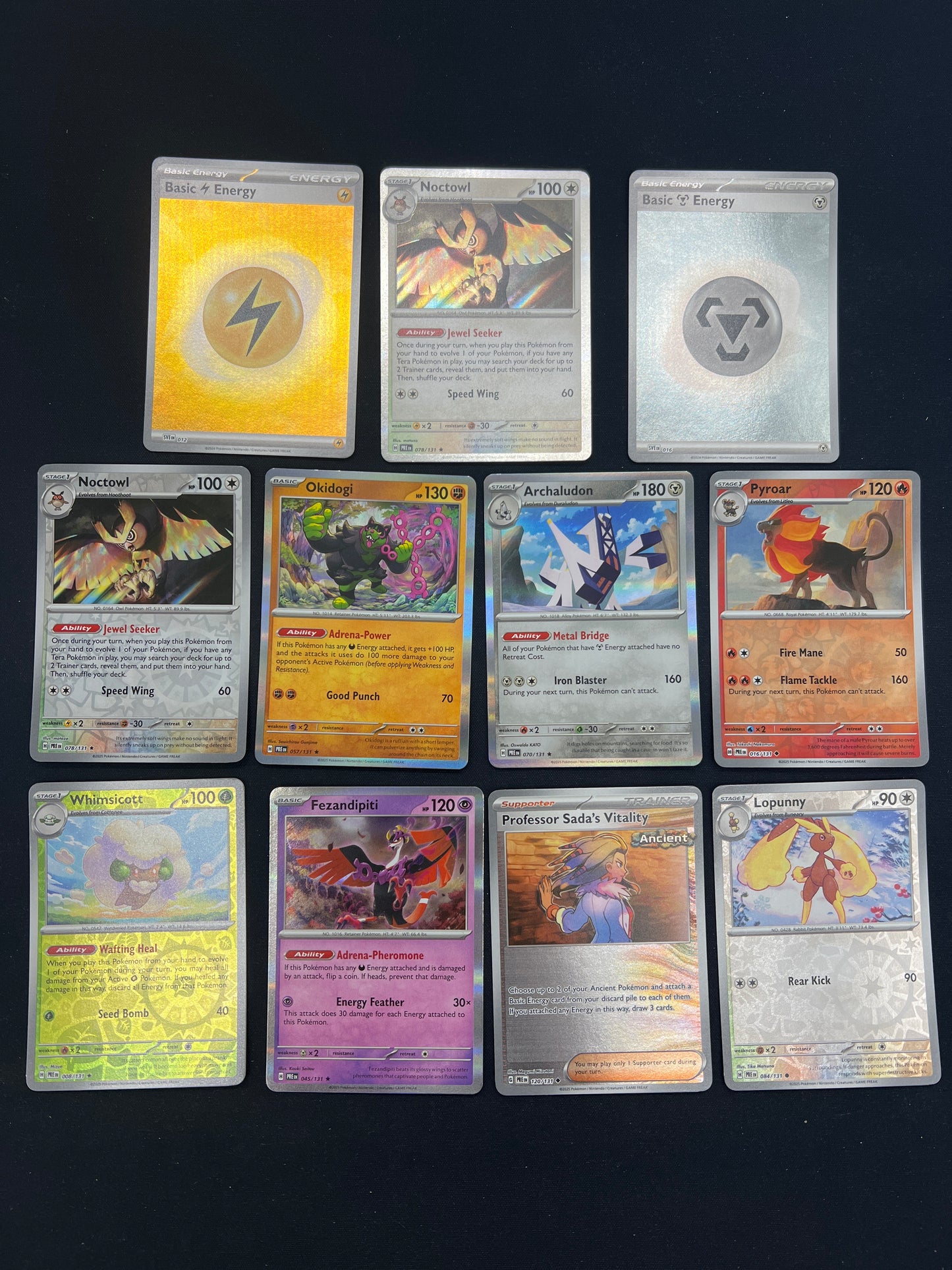 Auction Lot 304: Pokemon Cards Lot of 12 Assorted Reverse Holos Prismatic Evolutions Conditions Vary