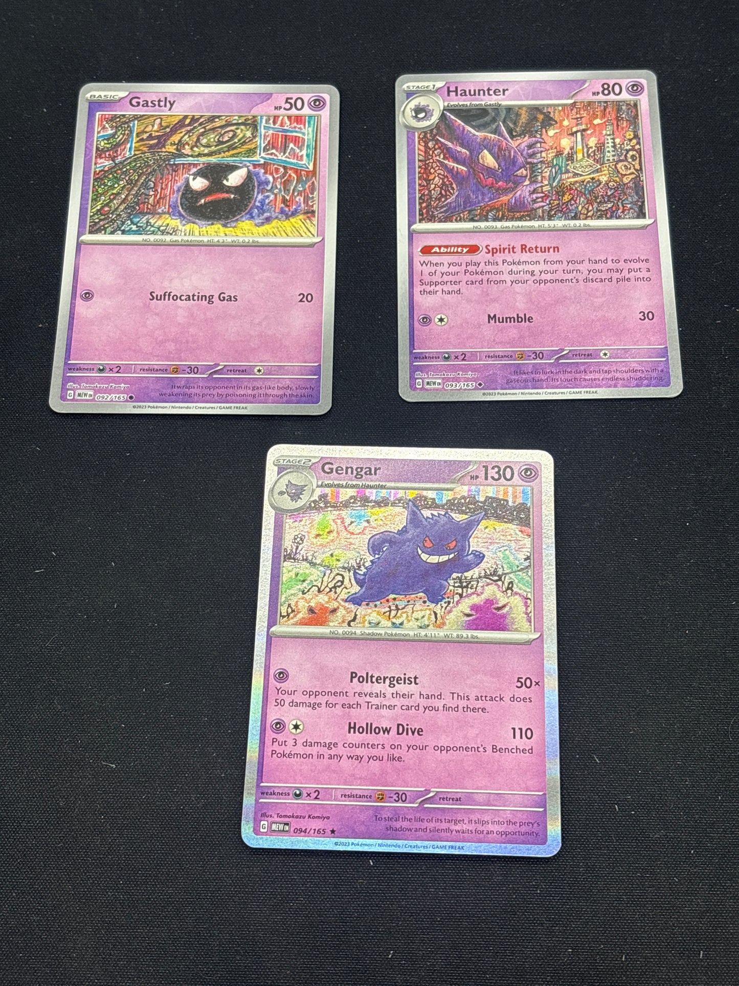 Auction Lot 472: Pokemon Cards Gengar Evolution Line Pokemon SV 151 Conditions Vary