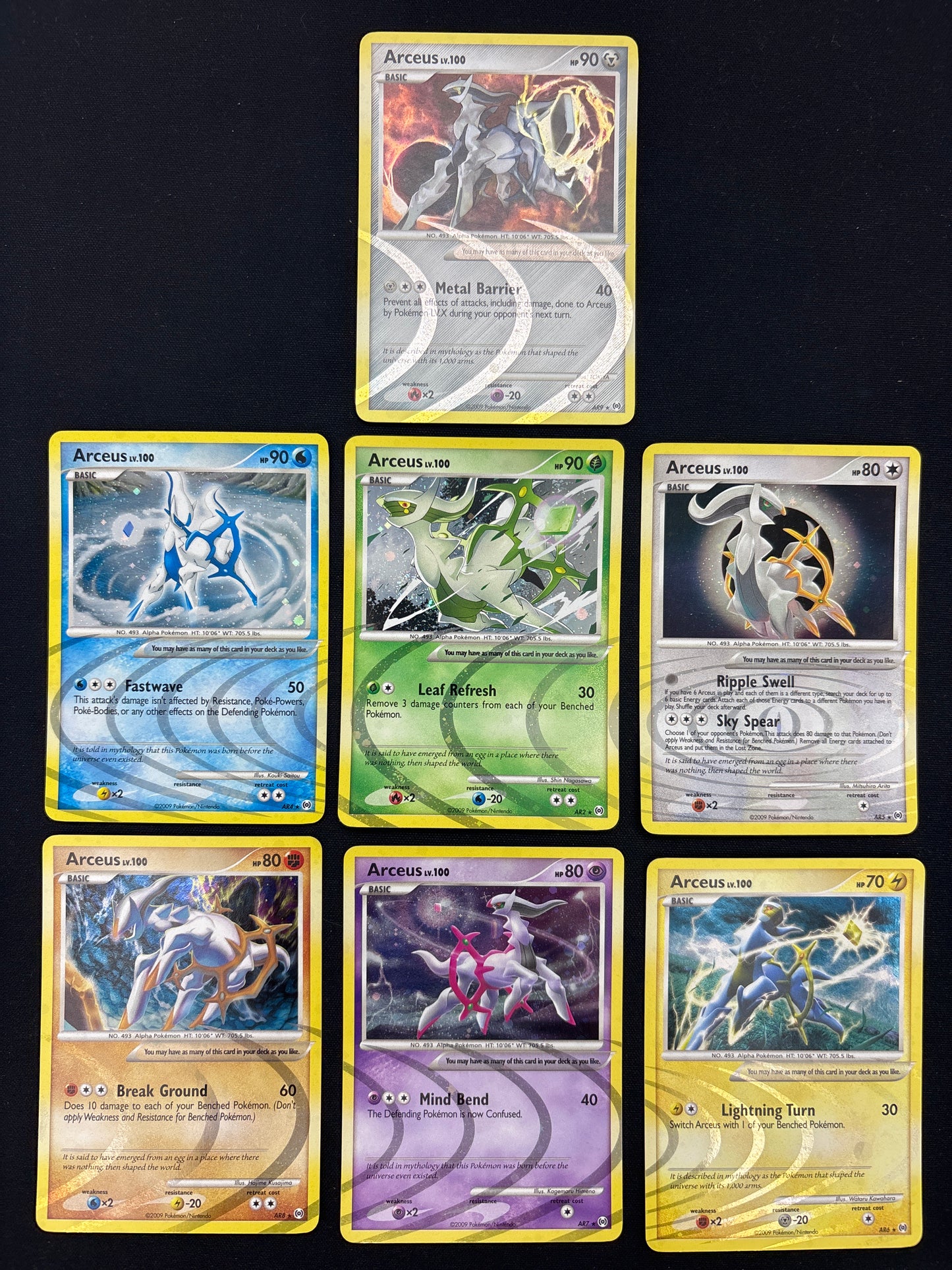 Auction Lot 63: Pokemon Cards Lot of 7 Arceus Conditions Vary