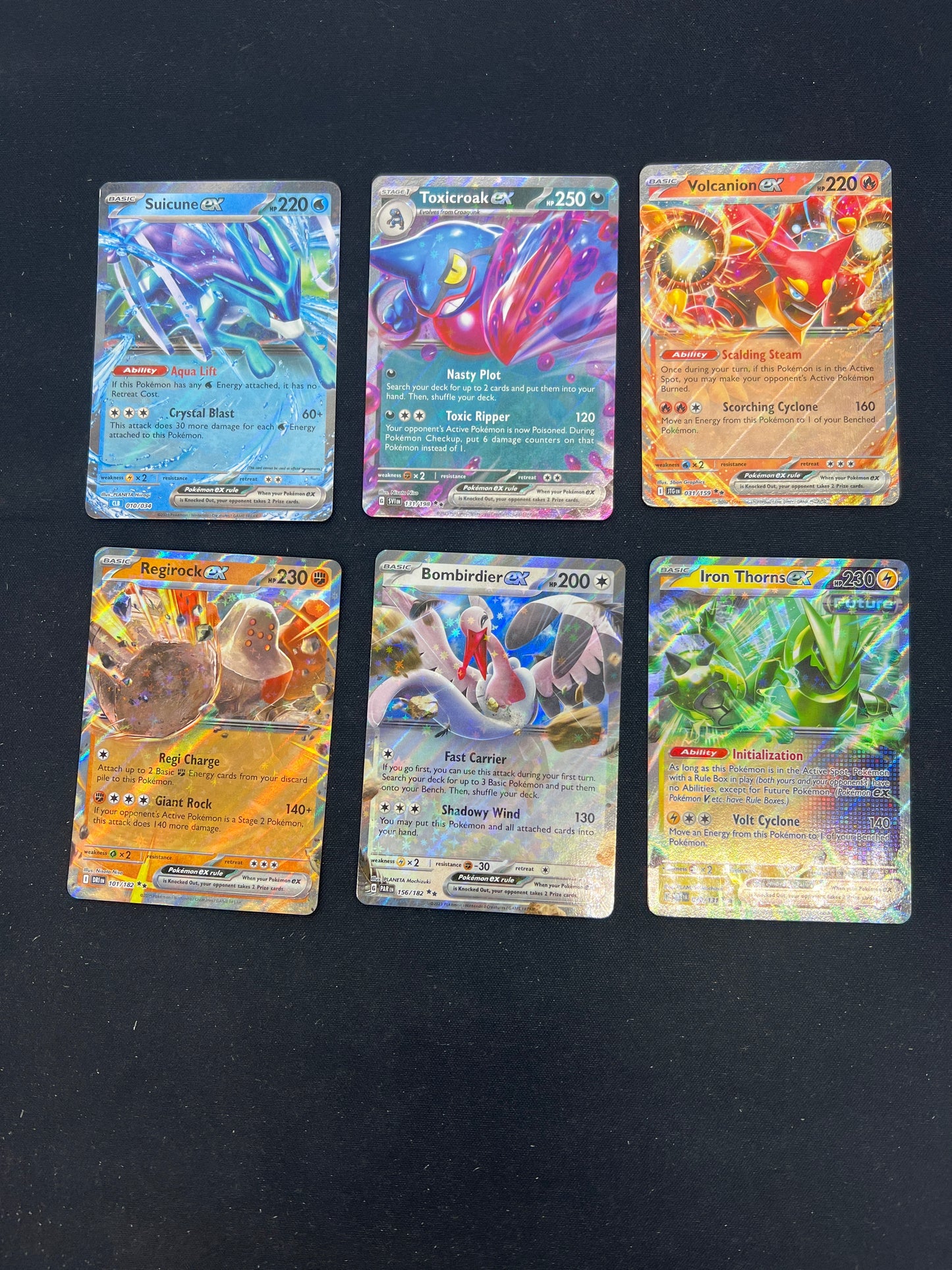 Auction Lot 83: Pokemon Cards Lot of 6 Assorted EX Ultra Rares SV Conditions Vary