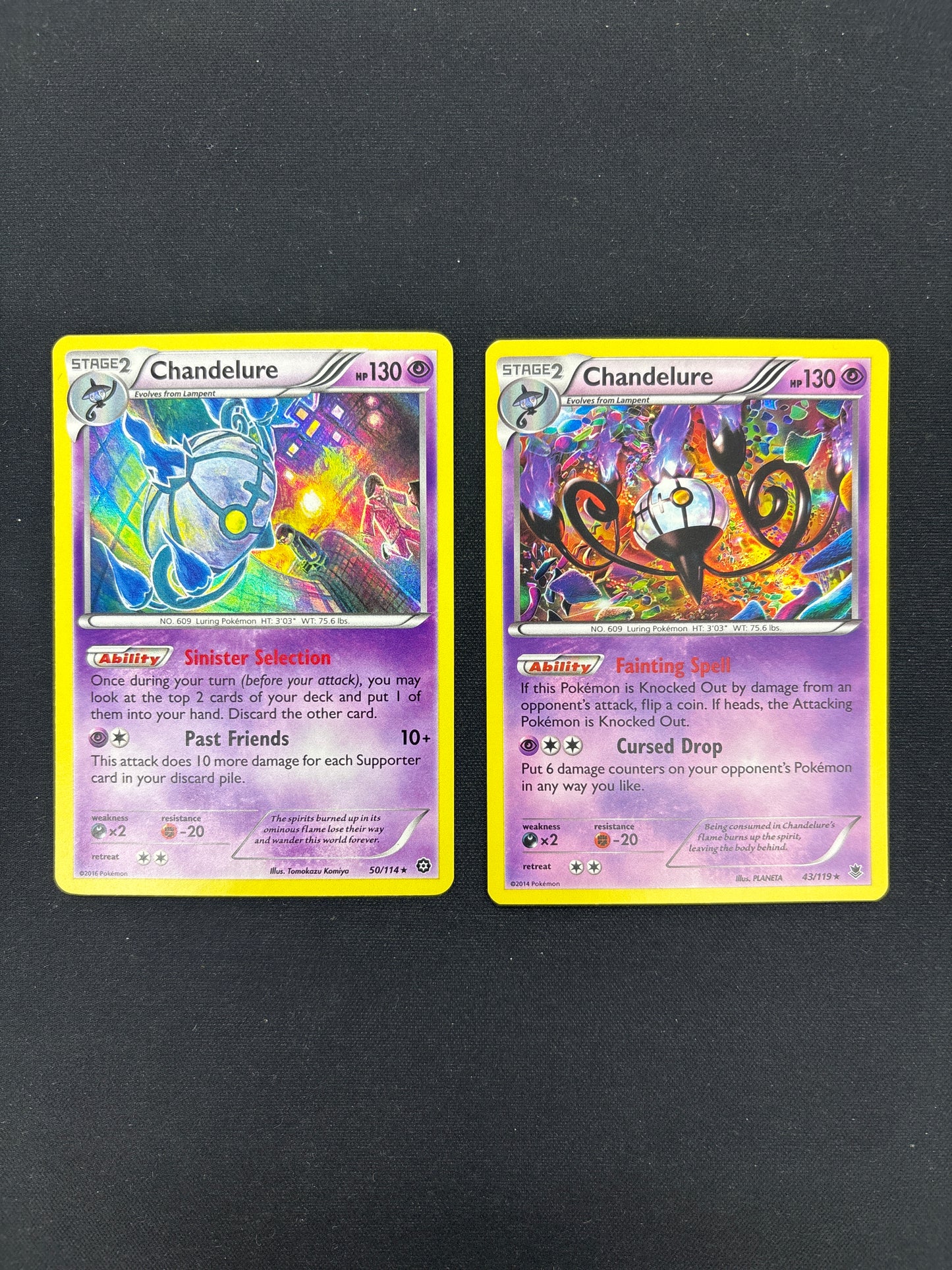 Auction Lot 65: Pokemon Cards Lot of 2 Chandelure Conditions Vary