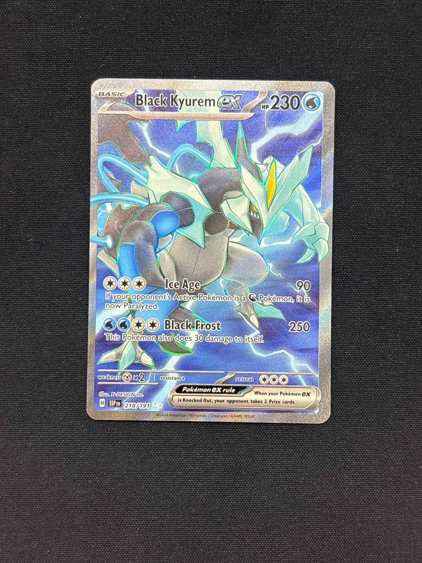 Auction Lot 264: Pokemon Black Kyurem EX Full Art Card Conditions Vary