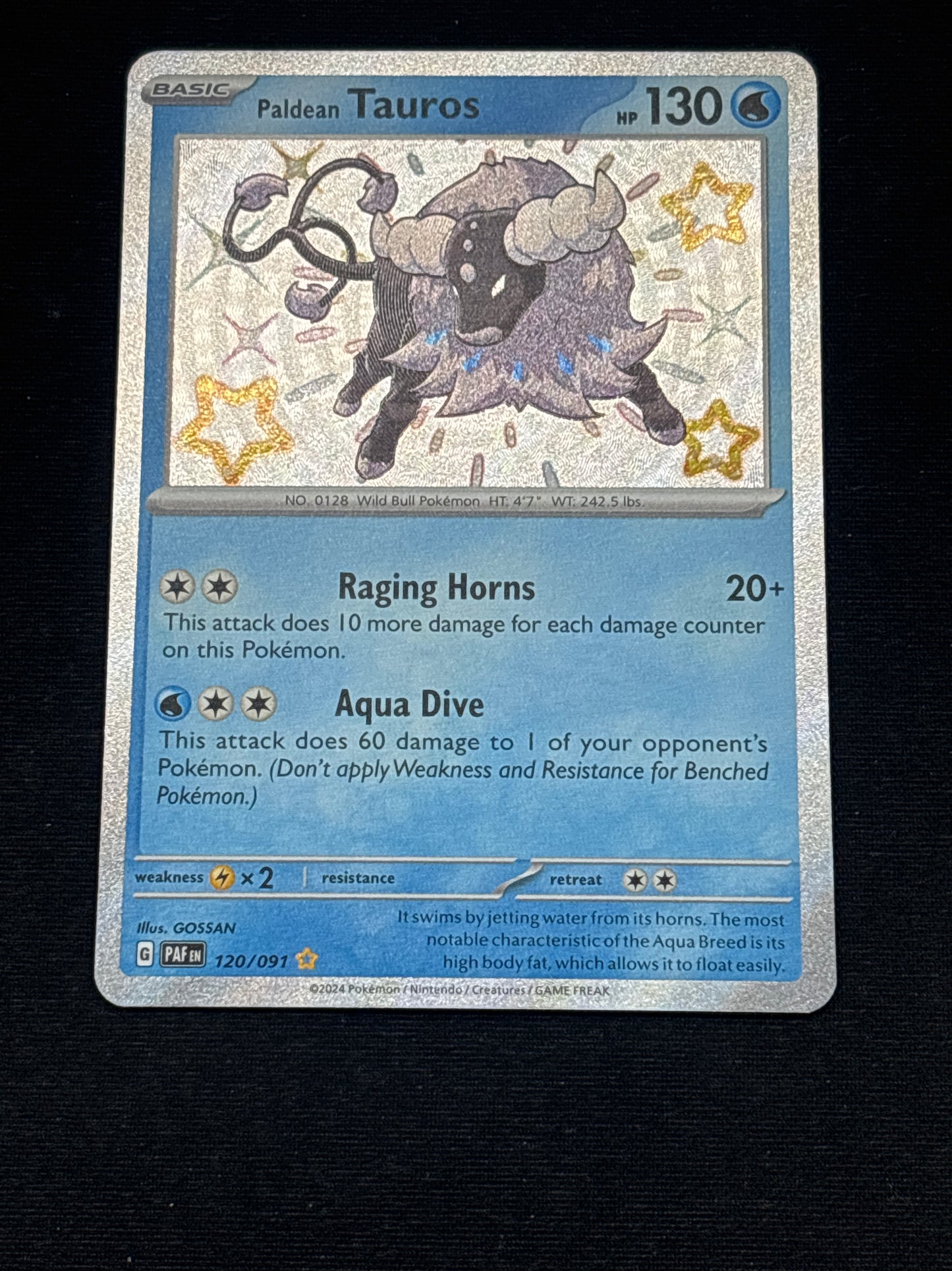 Auction Lot 171: Pokemon Cards Paldean Tauros Baby Shiny Condition Vary