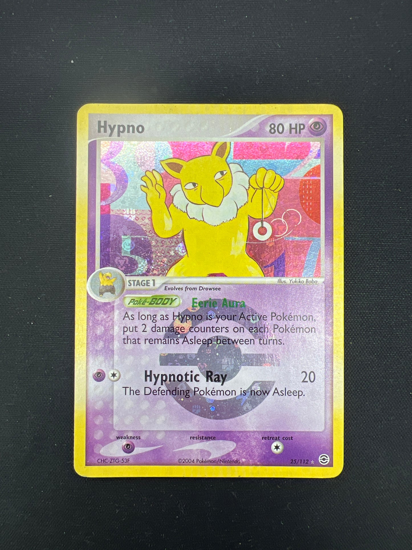 Auction Lot 43: Pokemon Cards Hypno Pokeball Holo Fire Red Leaf Green Conditions Vary