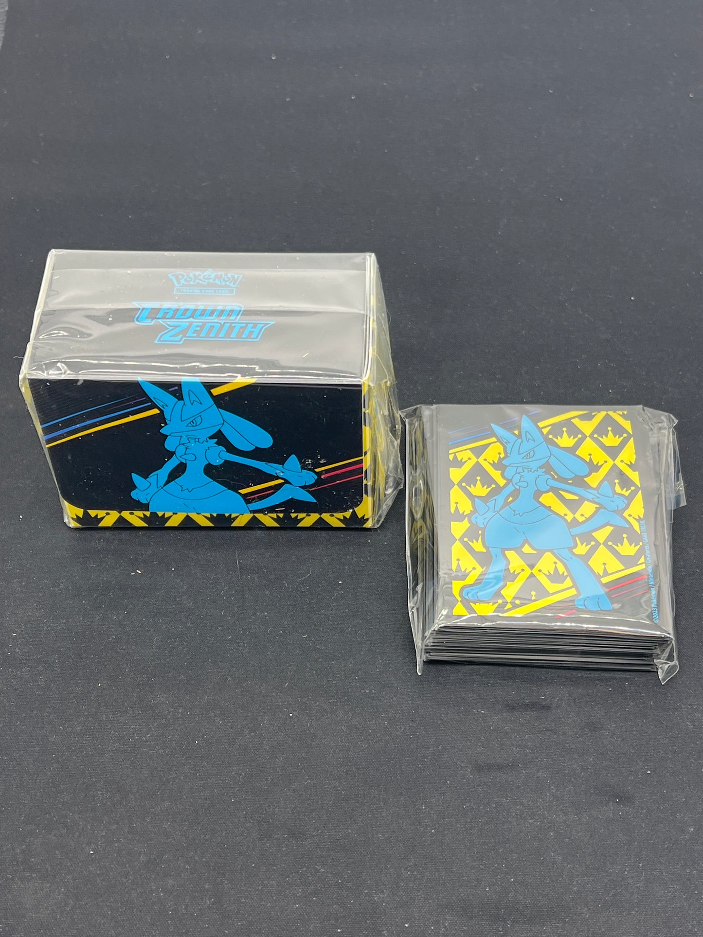 Auction Lot 154: Pokemon Cards Crown Zenith Pokemon Center ETB Deck Box & Sleeves
