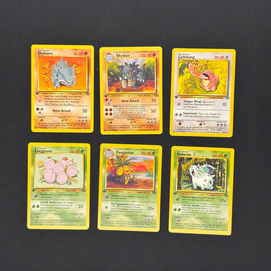 Auction Lot 76: Pokemon 1st Edition Jungle Common and Uncommon Card Lot Conditions Vary