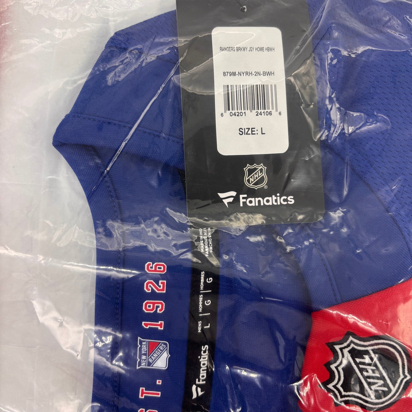 Auction Lot 6: New York Rangers Fanatics NHL Official Hockey Jersey Size L