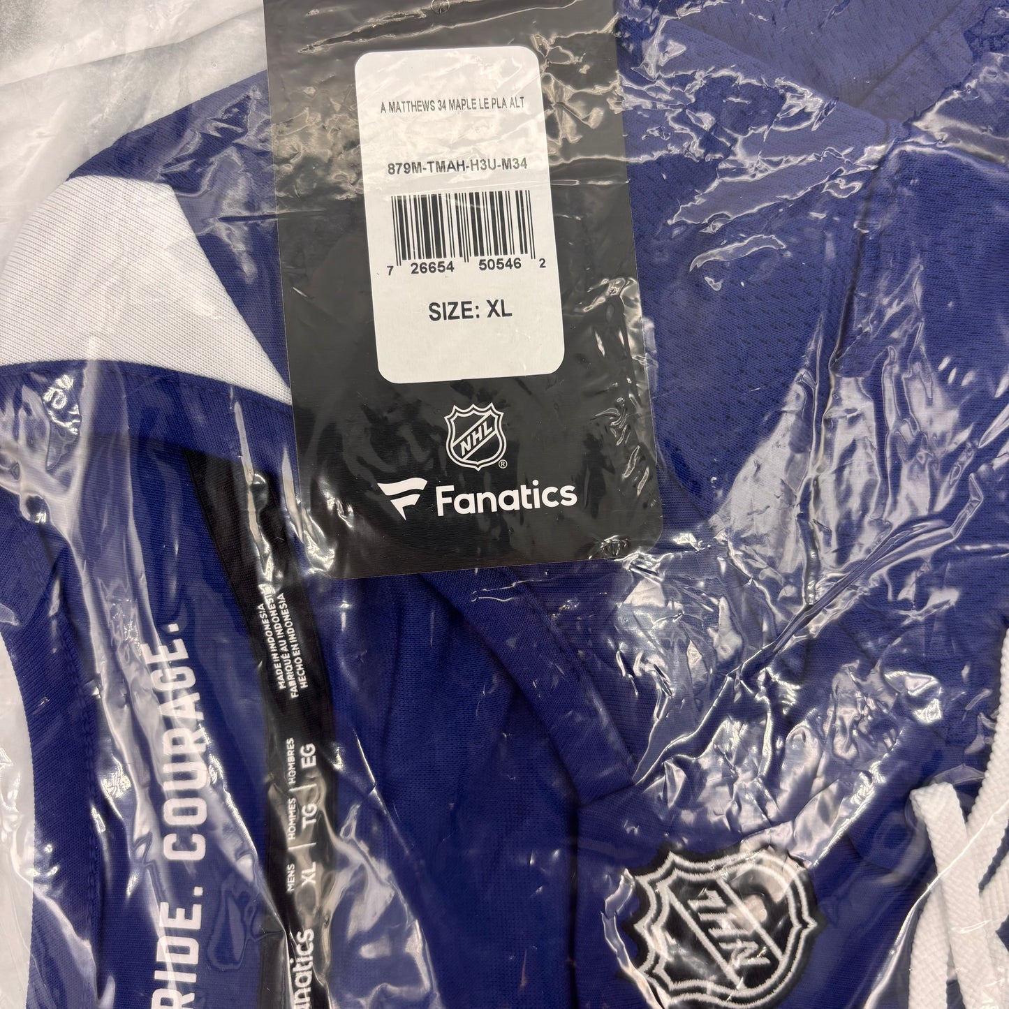 Auction Lot 4: Auston Matthews Fanatics NHL Official Hockey Jersey Size XL