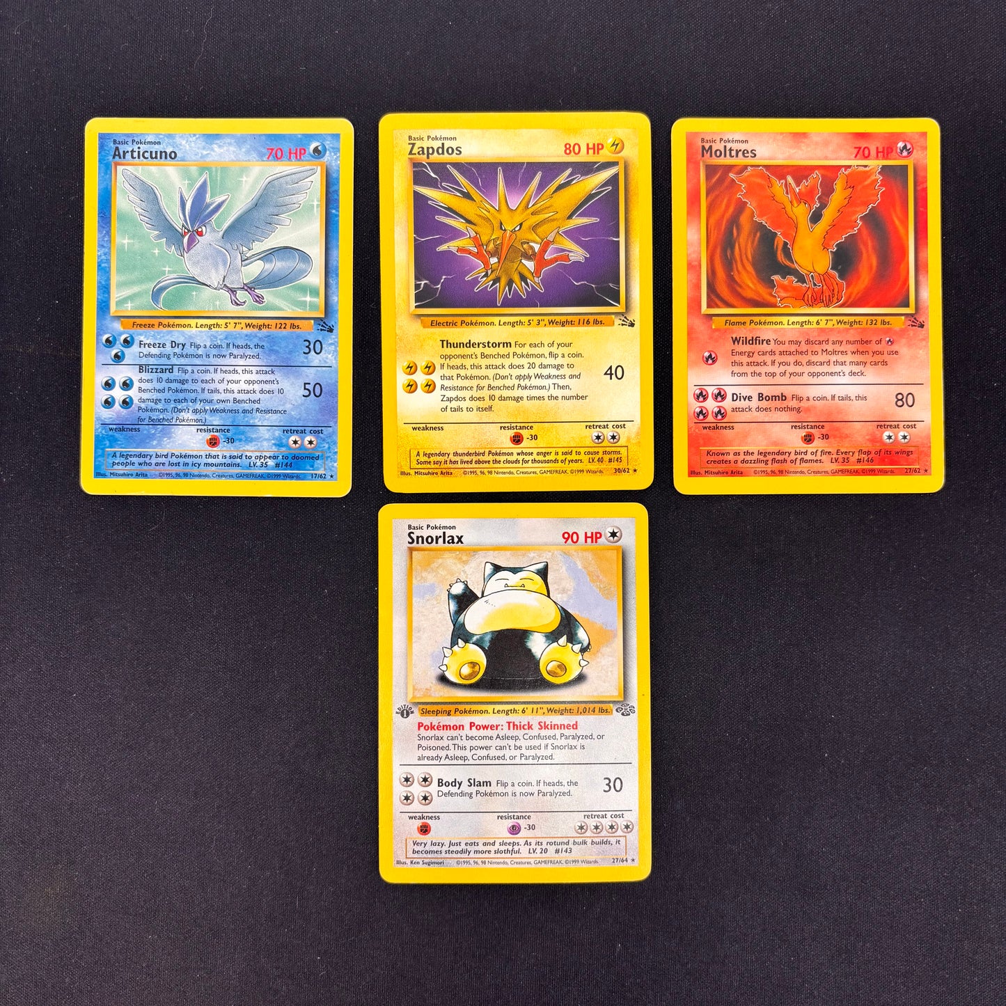 Auction Lot 8: Pokemon Non Holo Rare Card Lot Fossil and 1st Ed Jungle Conditions Vary