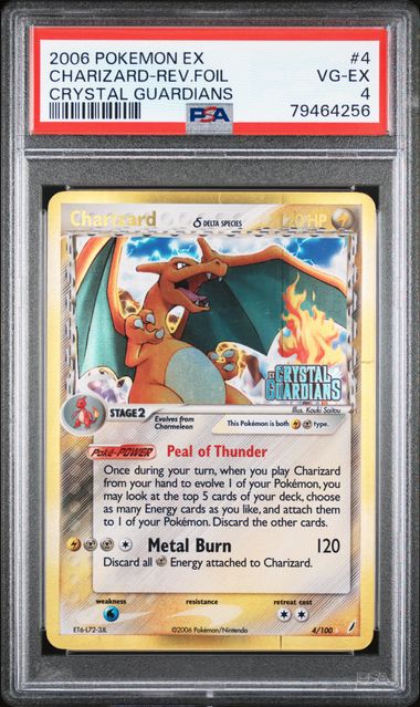 Charizard Crystal Guardians Rev.Foil PSA 4
