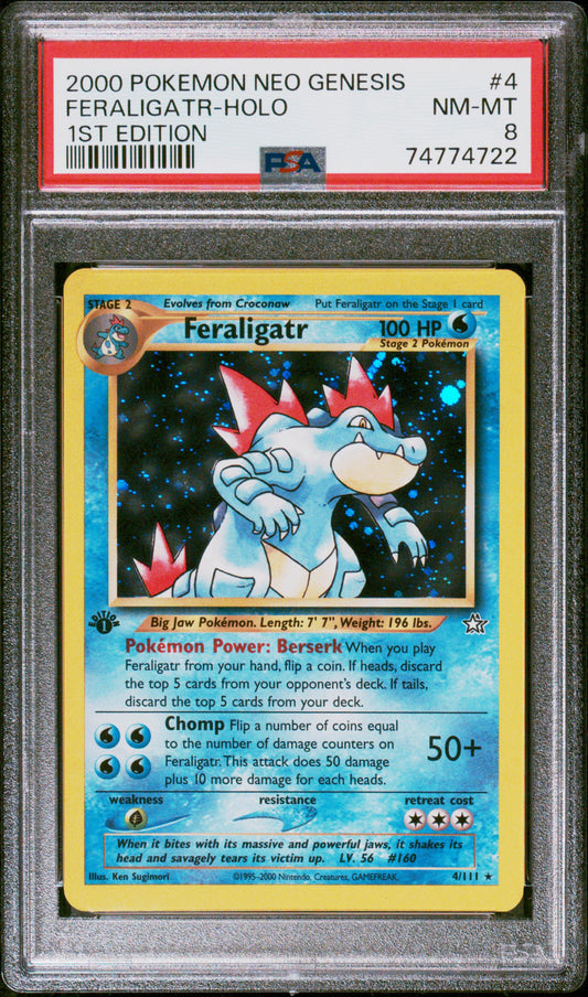 Feraligatr 1st Edition Neo Genesis PSA 8