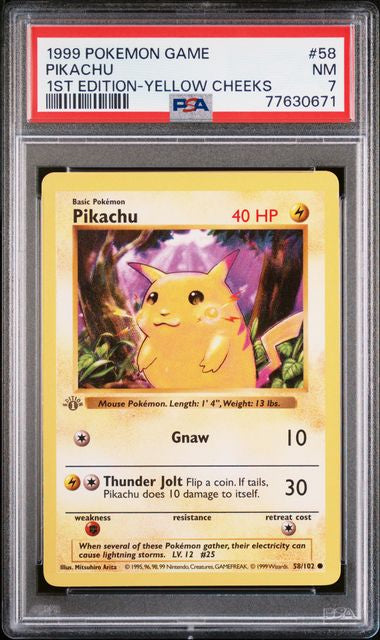 First Edition Shadowless Pikachu