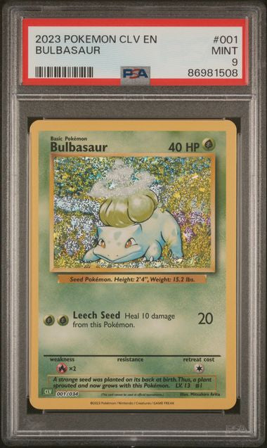 2023 Pokemon Bulbasaur Foil PSA 9