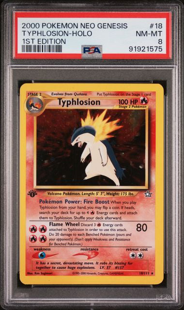 2000 Typhlosion Holo PSA 8