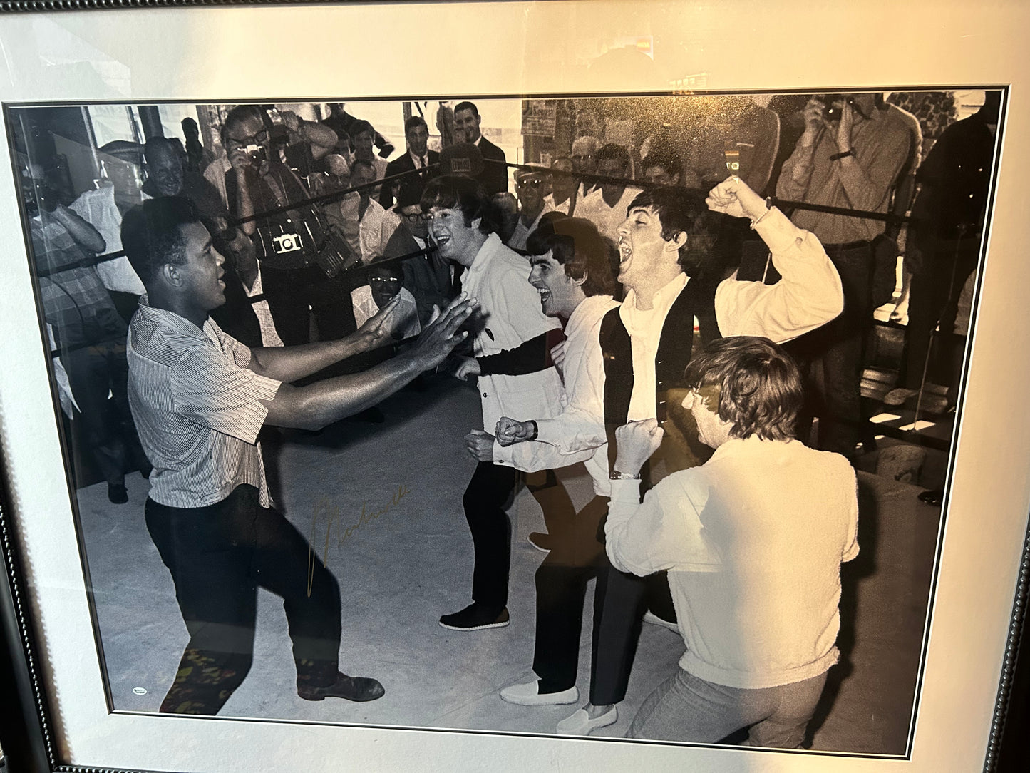 Muhammad Ali SIGNED picture with all 4 of the Beatles with COA