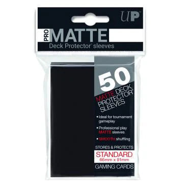 UP DECK SLEEVES Matte BLACK 50 ct