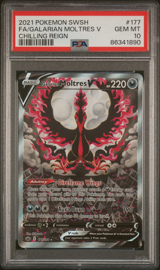 Galarian Moltres V Chilling Reign PSA 10