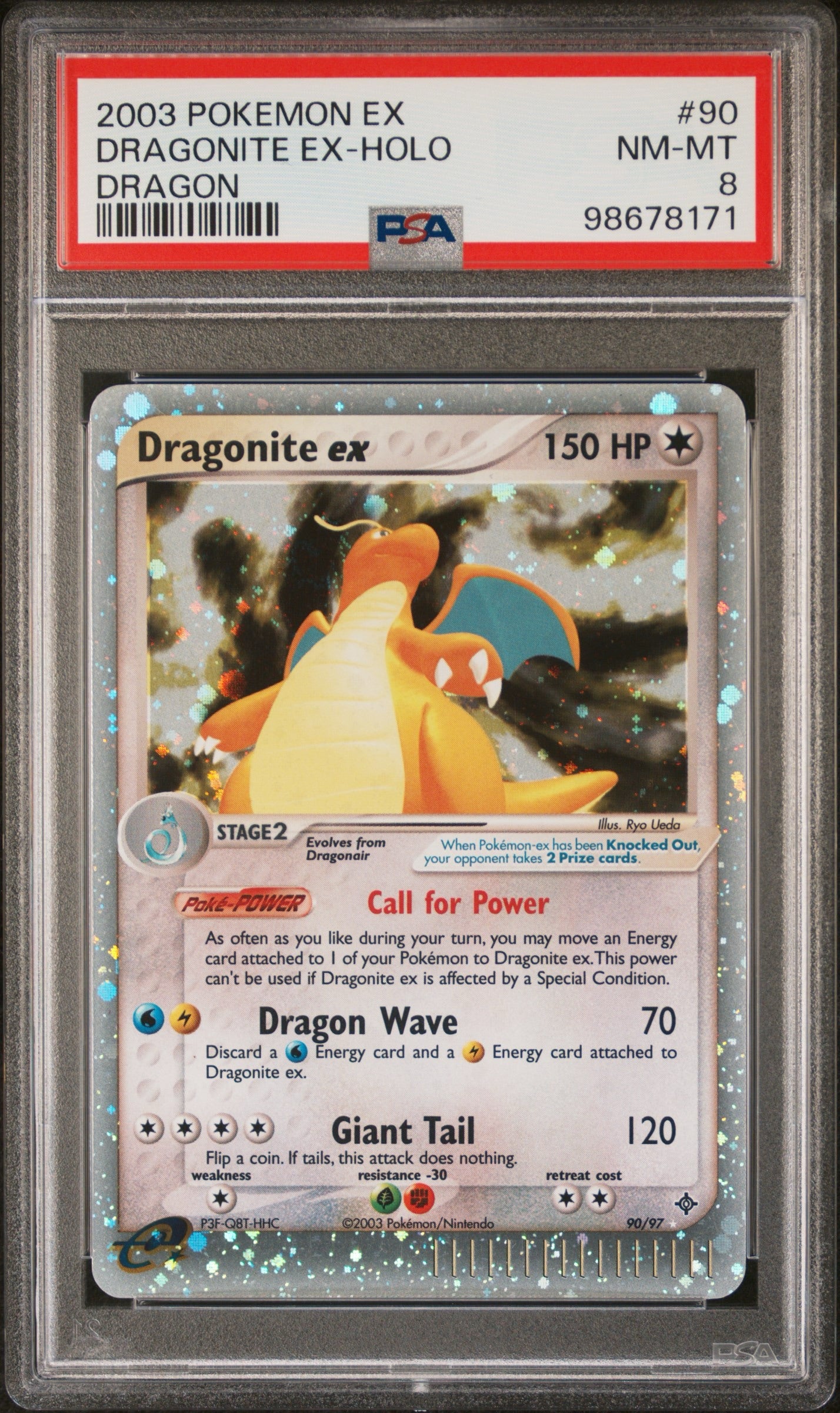Dragonite EX Holo EX Dragon PSA 8