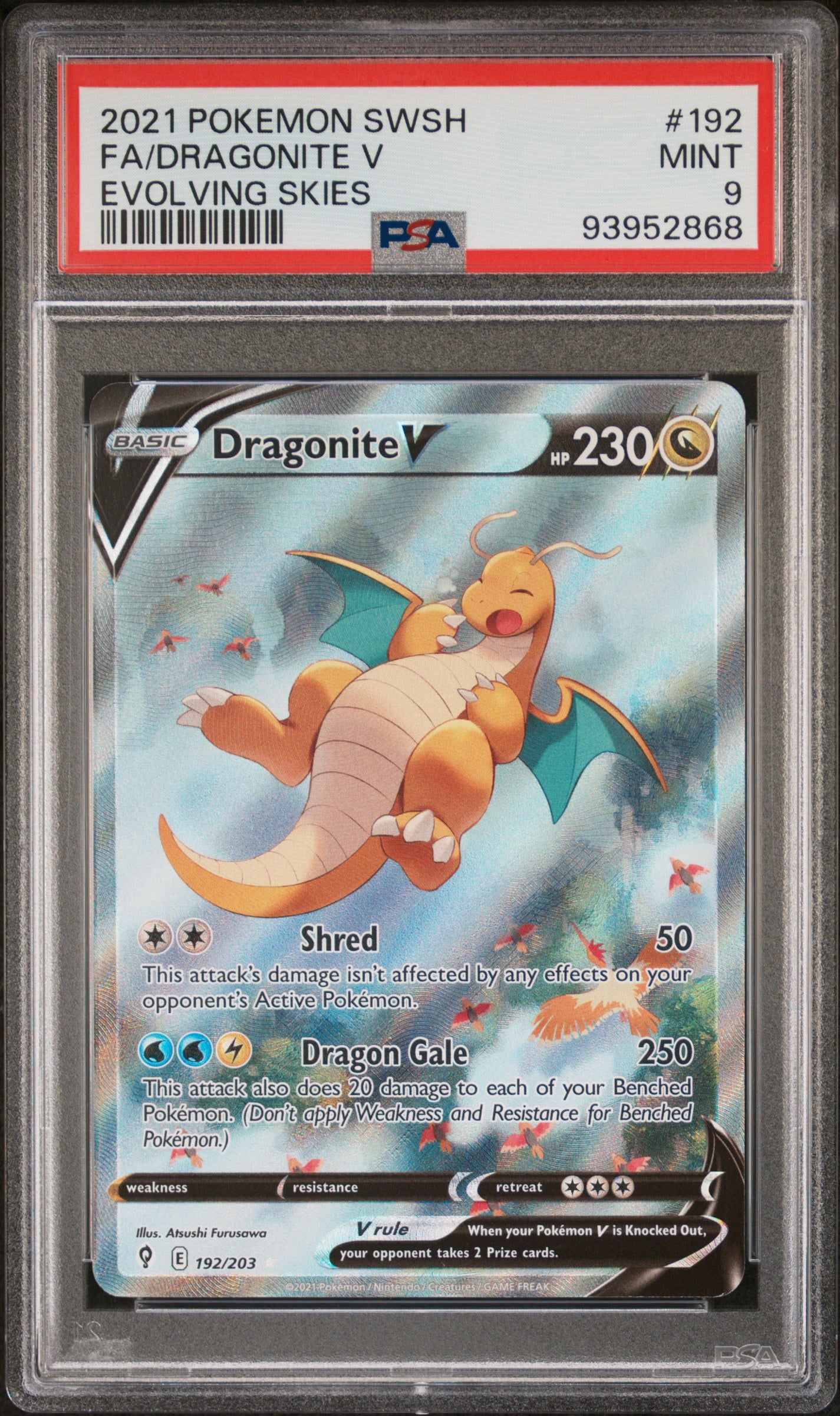 Dragonite V Evolving Skies PSA 9