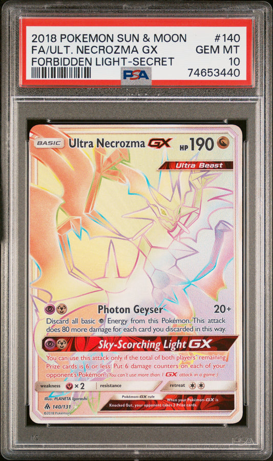 Ultra Necrozma GX Forbidden Light PSA 10