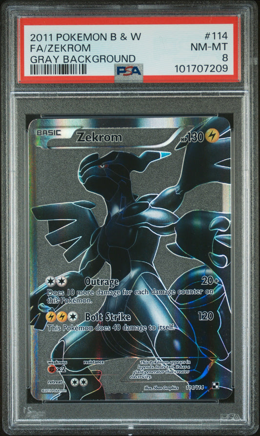 Zekrom FA Gray Background PSA 8