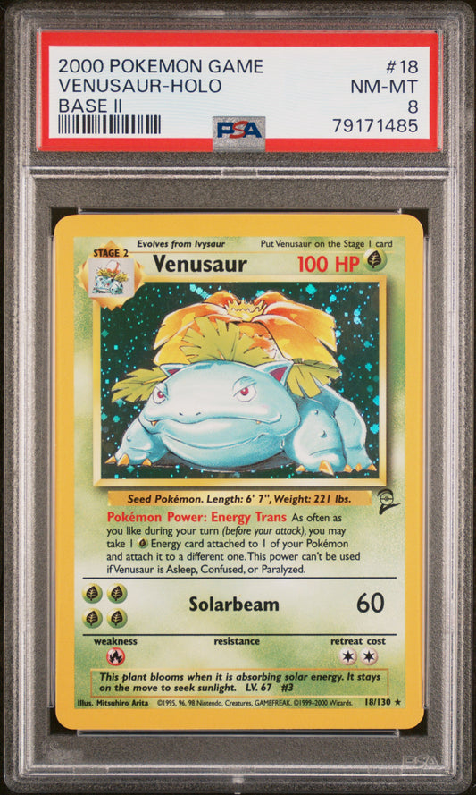Venusaur Base Set 2 PSA 8