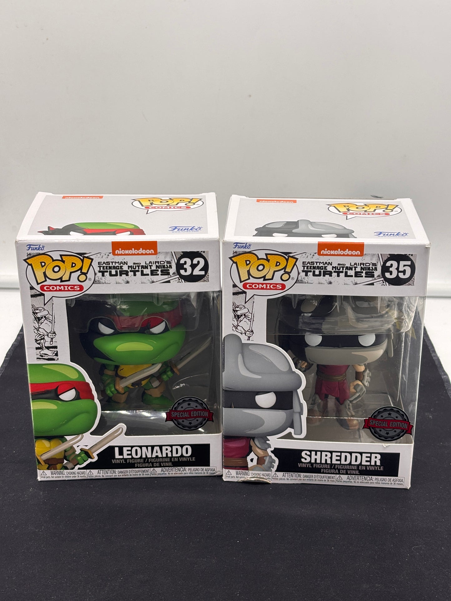 Auction Lot 33: POP Funko Teenage Mutant Ninja Turtles Leonardo & Shredder 32 35 Figures