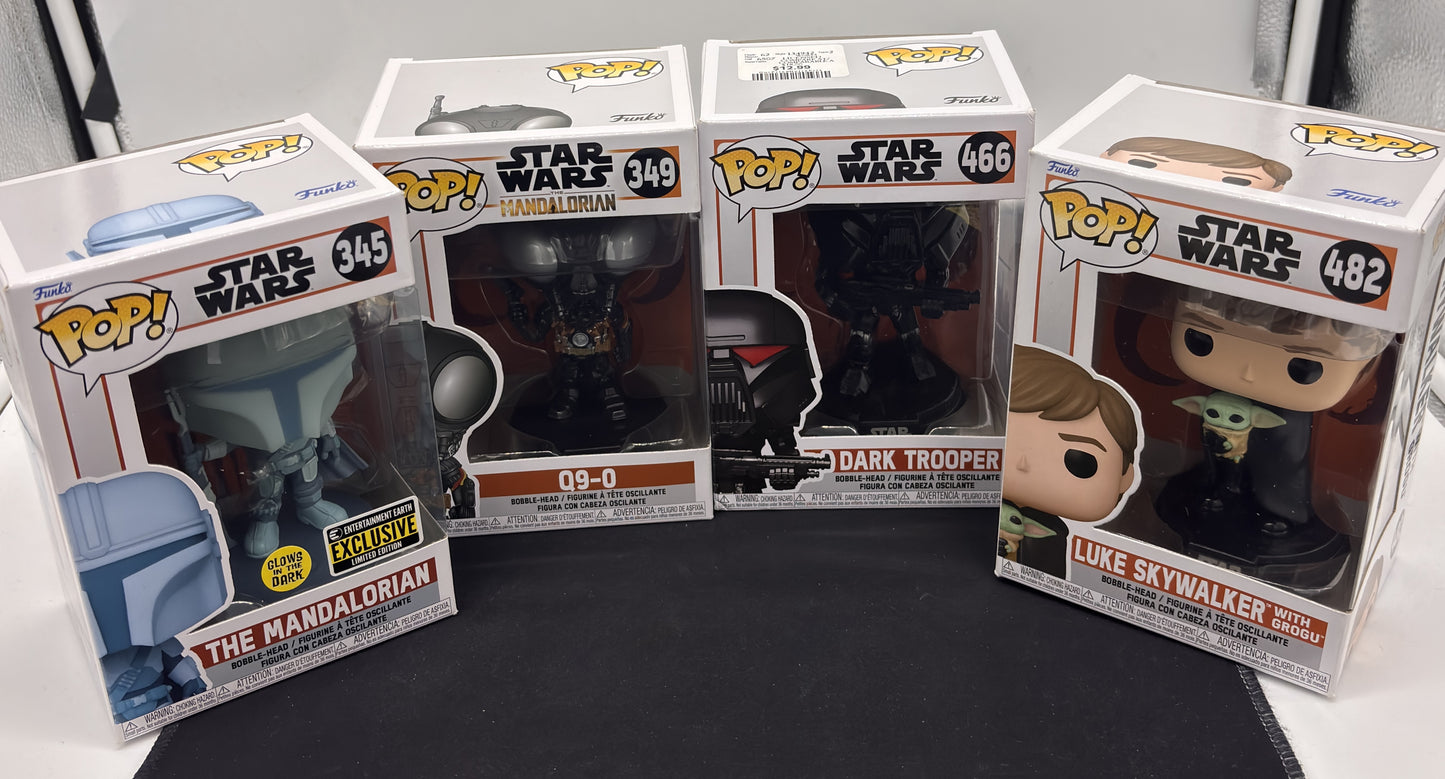 Auction Lot 39: POP Funko Star Wars Lot of 4 Mandalorian Characters 345 349 466 482 Figures