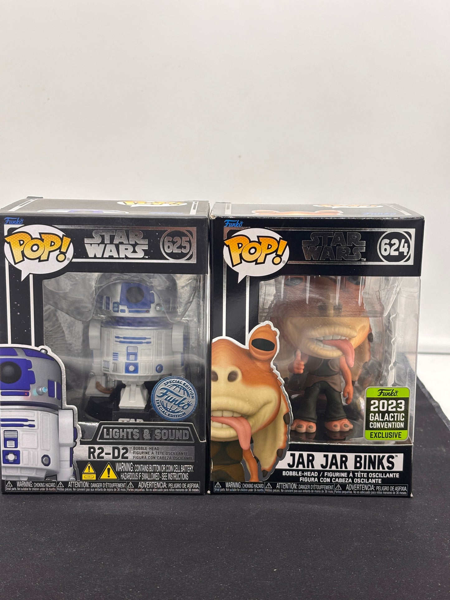 Auction Lot 43: POP Funko Star Wars Special Edition Jar Jar Binks R2D2 624 625 Figures