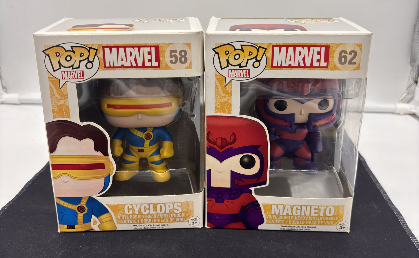Auction Lot 51: POP Funko Marvel Cyclops Magneto 58 62 Figures