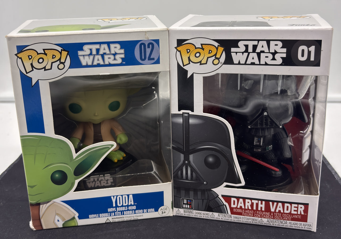 Auction Lot 67: POP Funko Star Wars Darth Vader & Yoda 01 02 Figures