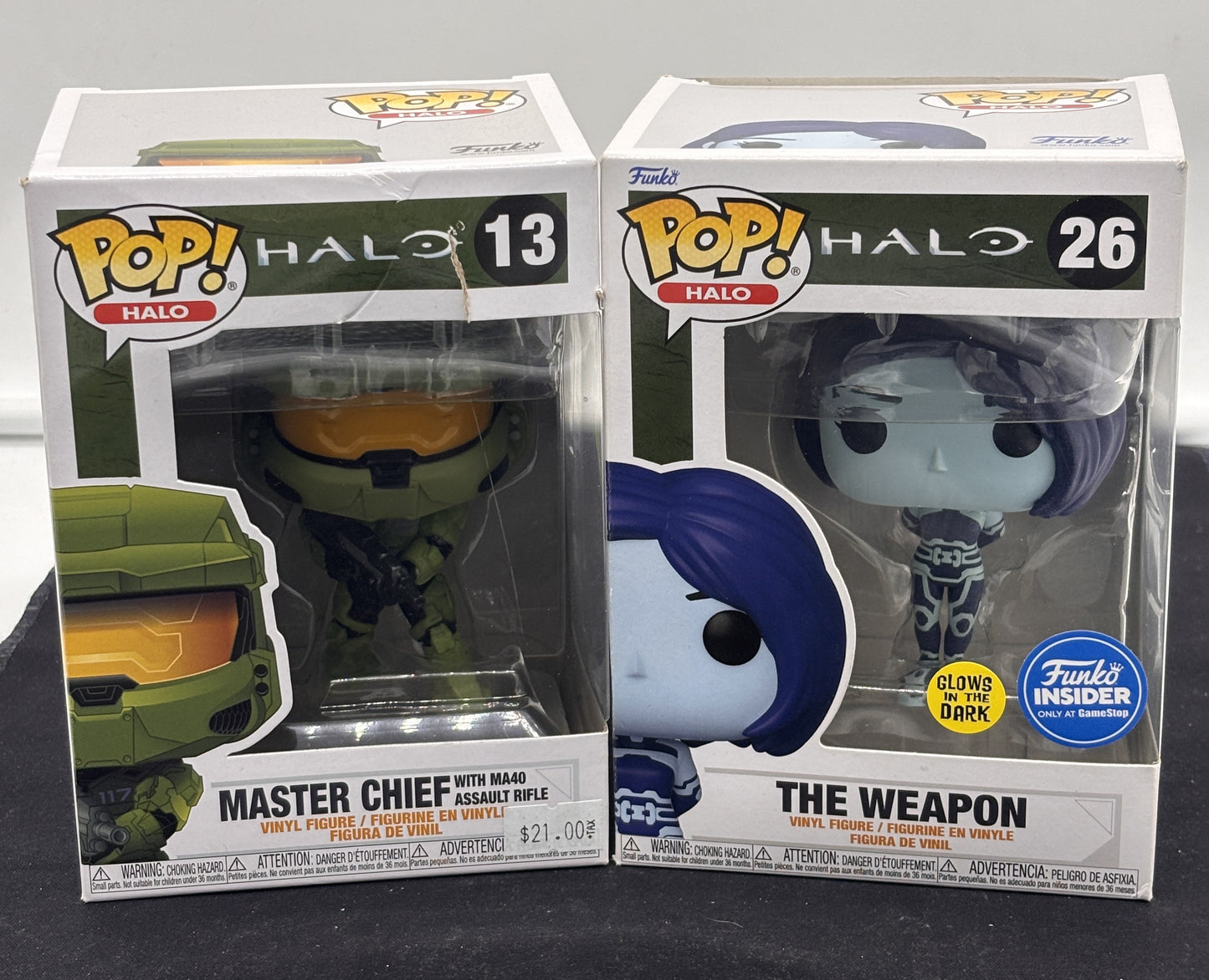 Auction Lot 73: POP Funko Halo Master Chief + The Weapon 13 26 Figures