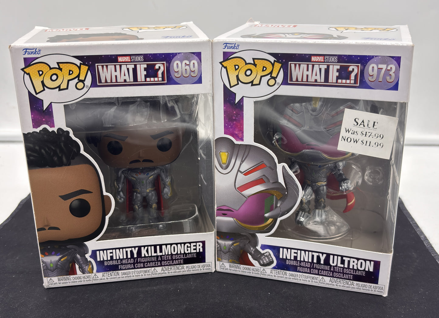 Auction Lot 46: POP Funko What If Killmonger + Ultron 969 973 Figures