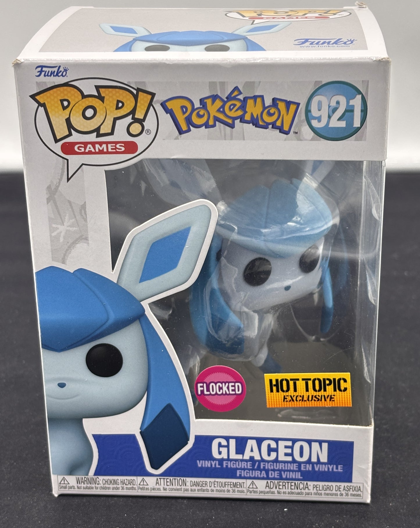Auction Lot 22: POP Funko Flocked Pokemon Glaceon 921 Figure