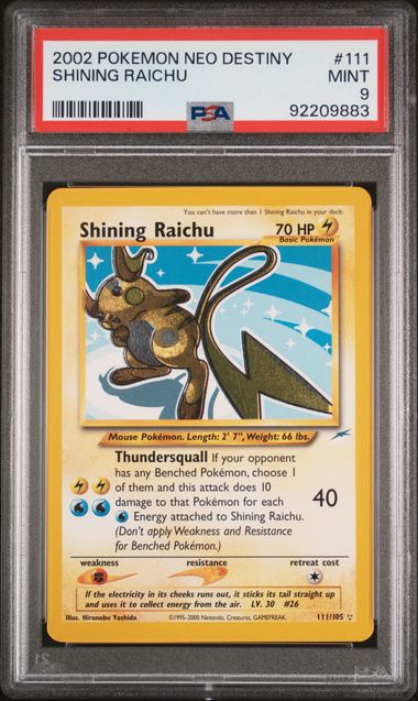 Shining Raichu Psa 9