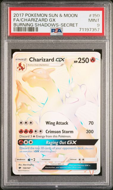 Charizard GX Sun & Moon Burning Shadows PSA 9