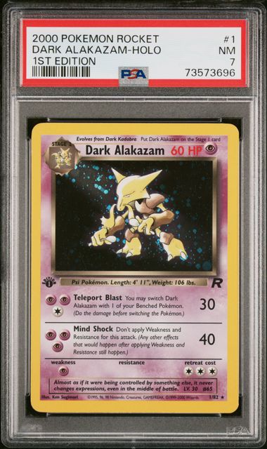 Dark Alakazam 1st Edition Holo PSA 7