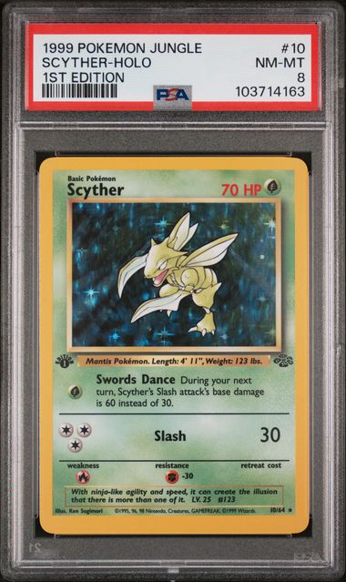 Scyther Jungle Holo 1st Ed Psa 8