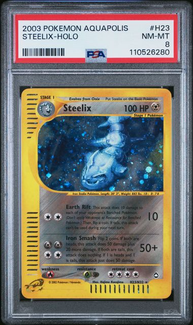 Steelix Aquapolis Holo PSA 8