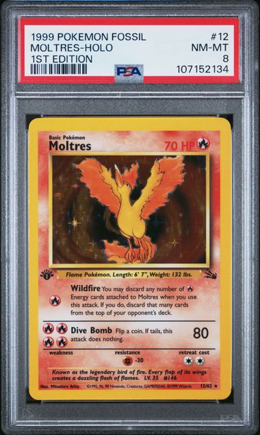 Moltres Holo 1st Edition PSA 8