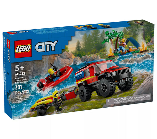 60412 4x4 Fire Truck with Rescue Boat
